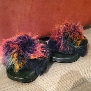 Steve Madden Faux Fur Slides